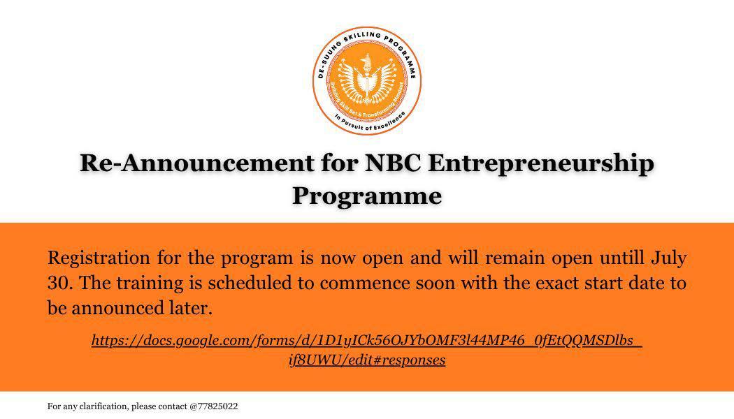 RE-ANNOUNCEMENT-New Business Creation